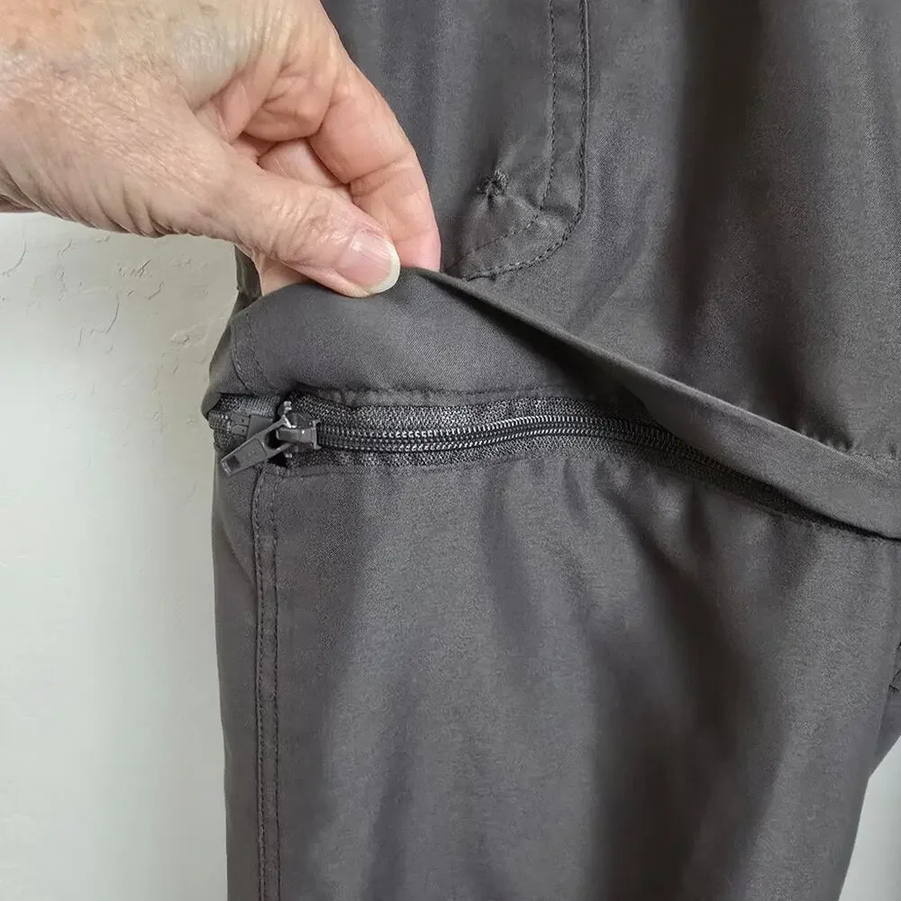 Y2K Men’s Convertible Cargo Zip Off Pants Grunge Streetwear Ripstop Gorpcore XL